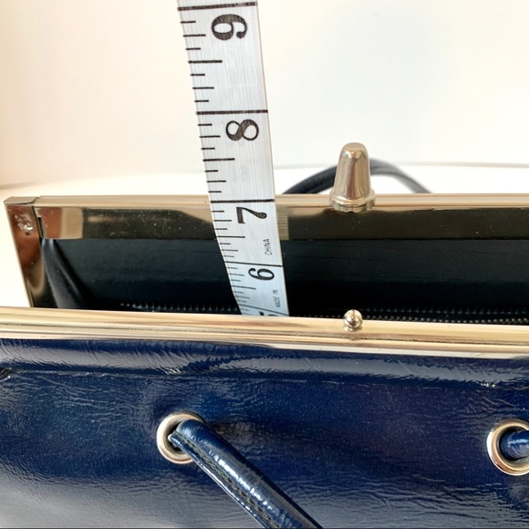 Bags Vintage Navy Blue Frame Purse With Grommet Handles Poshmark